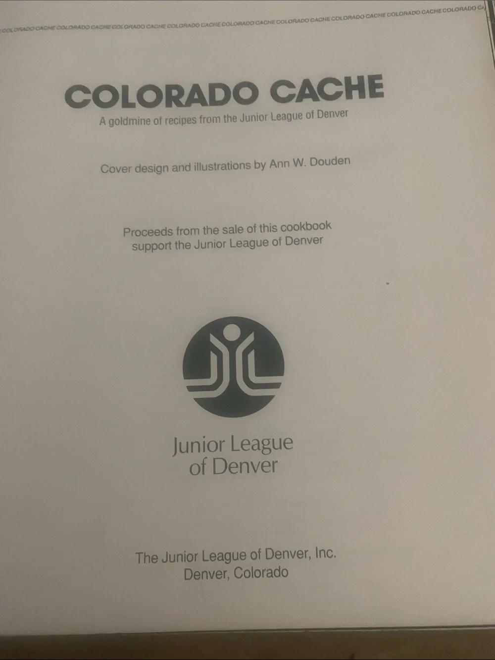 Colorado Collage Cookbook - Colorado Cache Cookbook